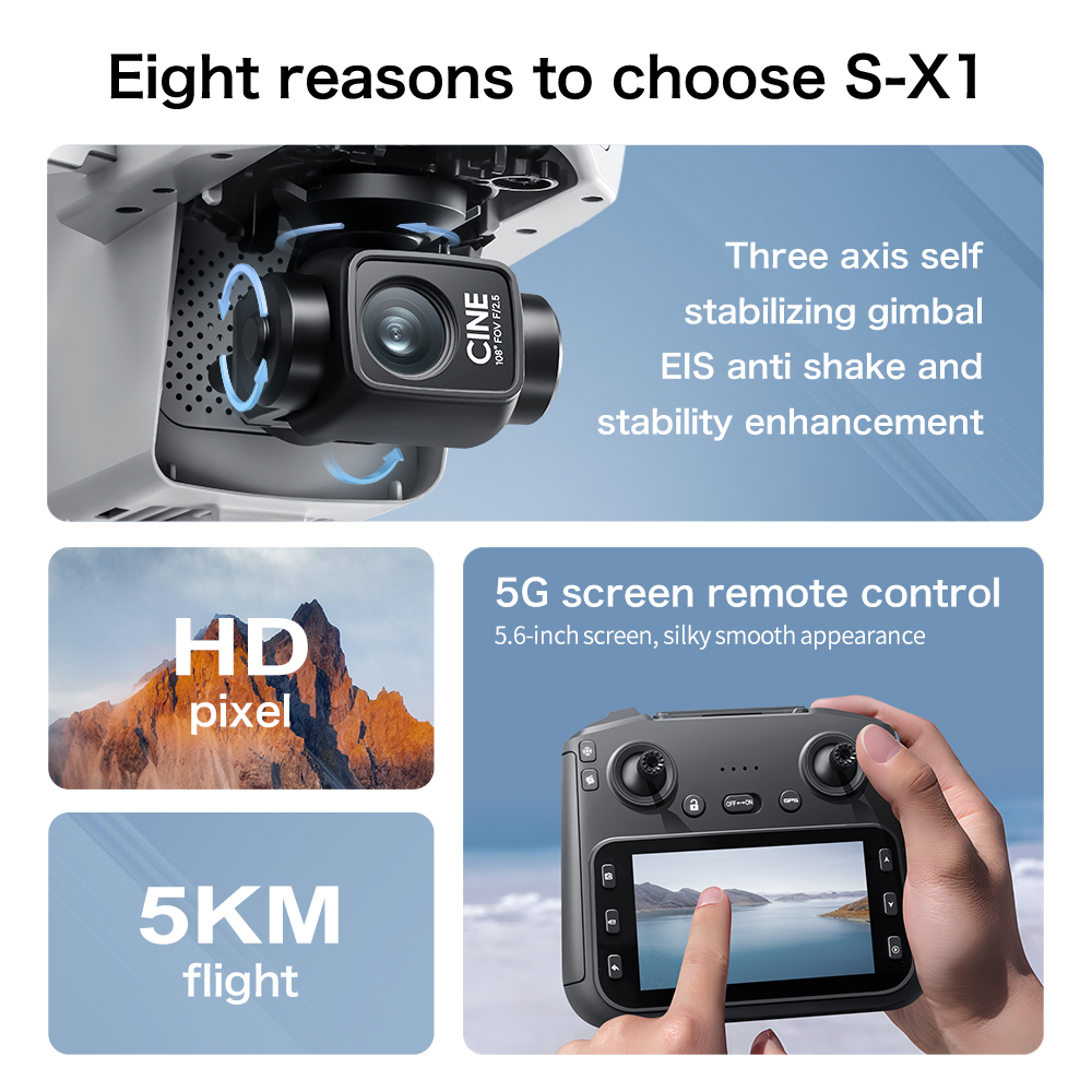 Drone GPS S-X1 MAX avec cardan - Drone Gps Mount avis et prix
